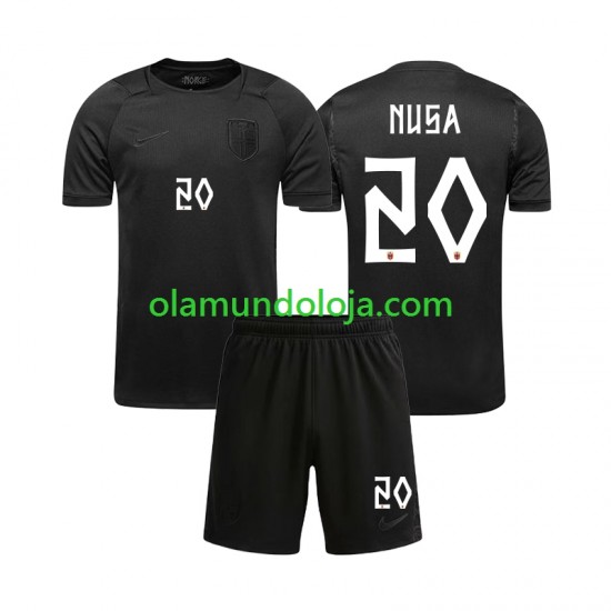 Camisola Noruega Antonio NUSA 20 Criança Equipamento Segundo Copa do Mundo 2026 Manga Curta